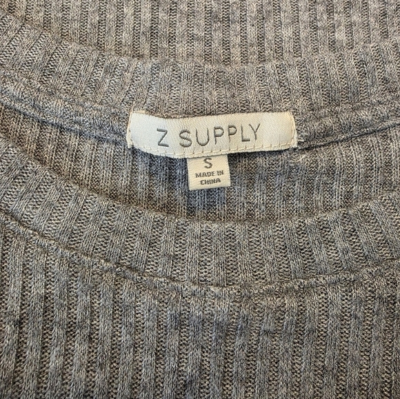 Z Supply Gray Ribbed Crop Tank Top Size Small - Picture 3 of 4